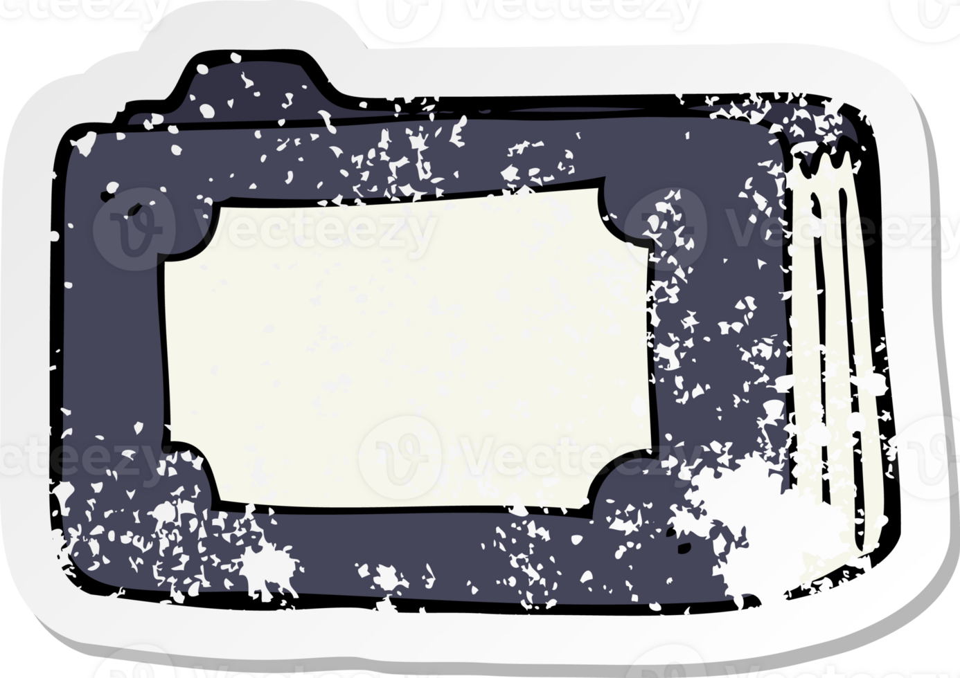 retro distressed sticker of a cartoon business folder png