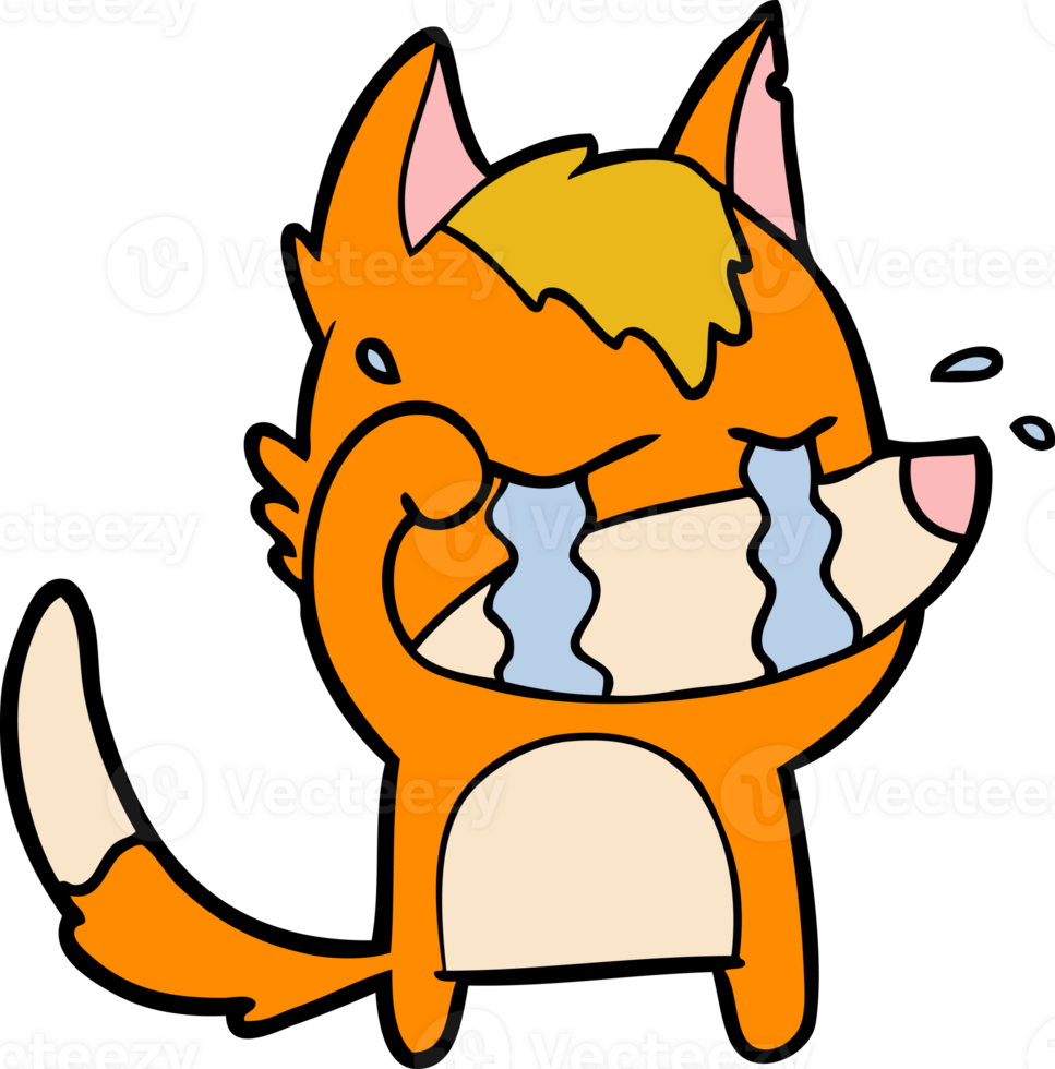 sad little fox cartoon character png