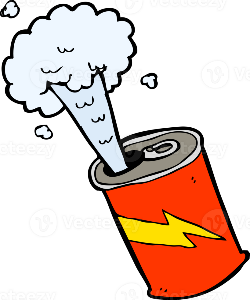 cartoon fizzing soda can png