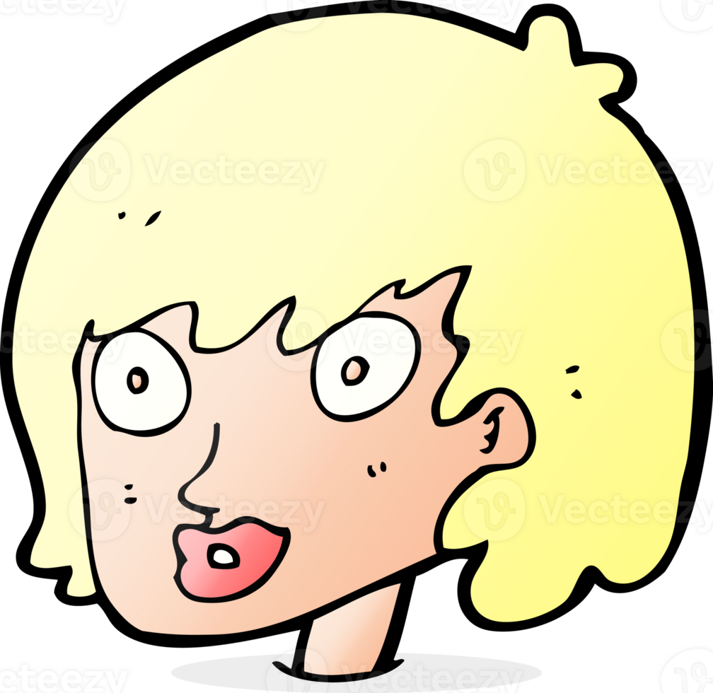 cartoon happy female face png