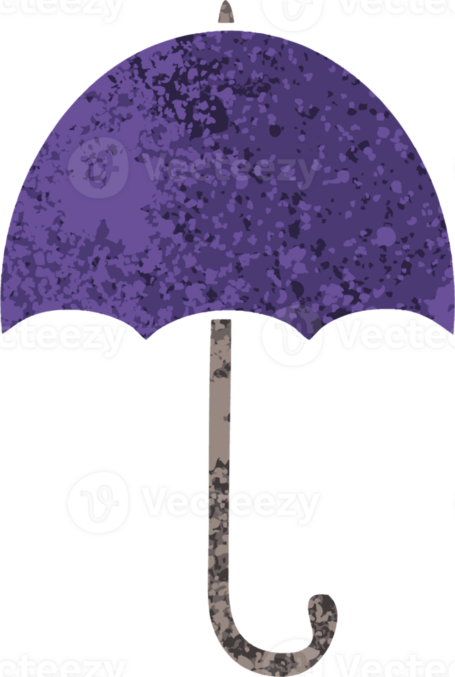 retro illustration style cartoon of a open umbrella png