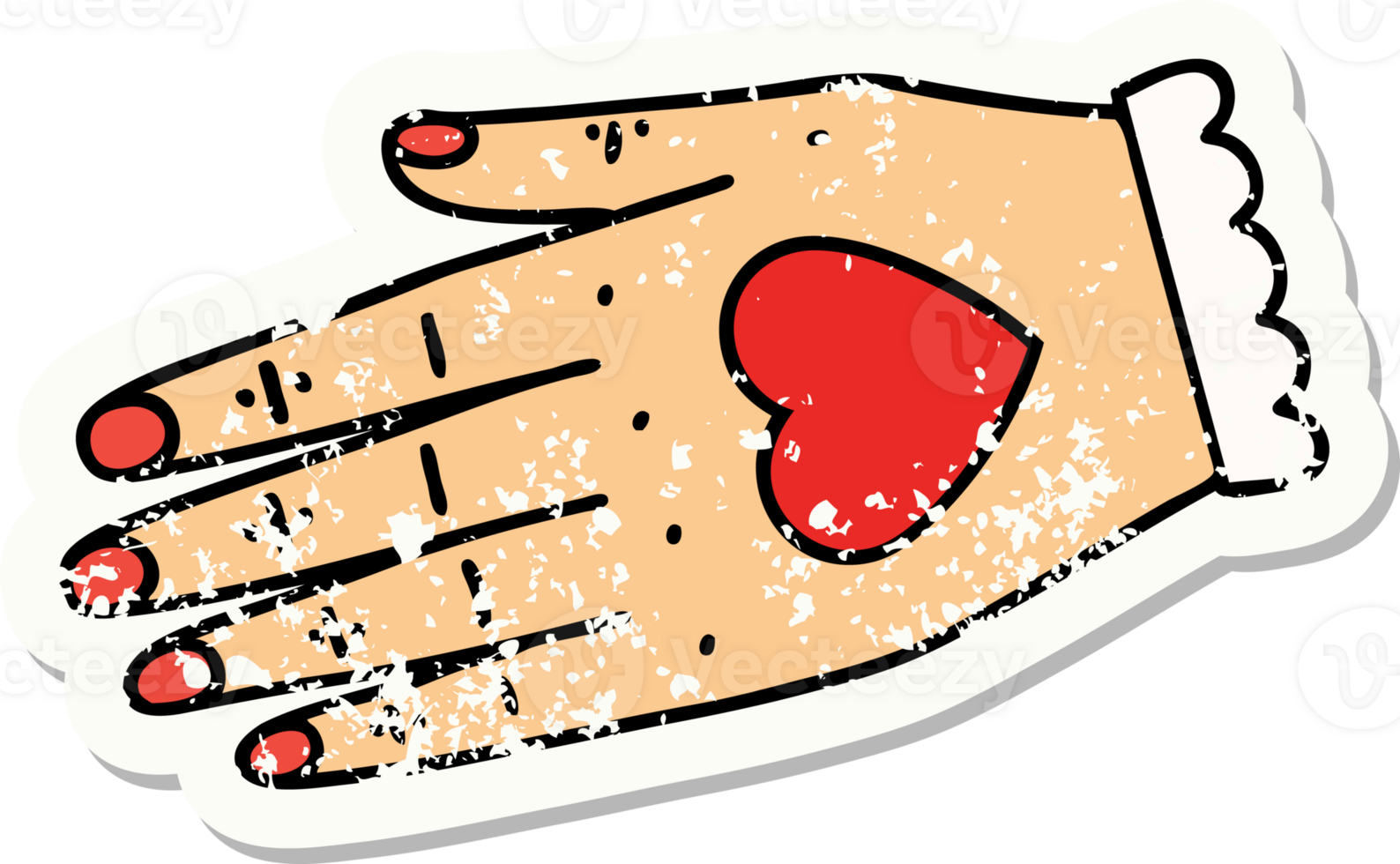 distressed sticker tattoo in traditional style of a hand png