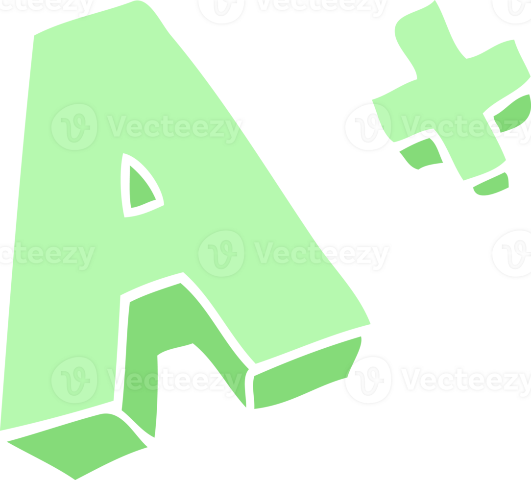 flat color illustration of A grade symbol png
