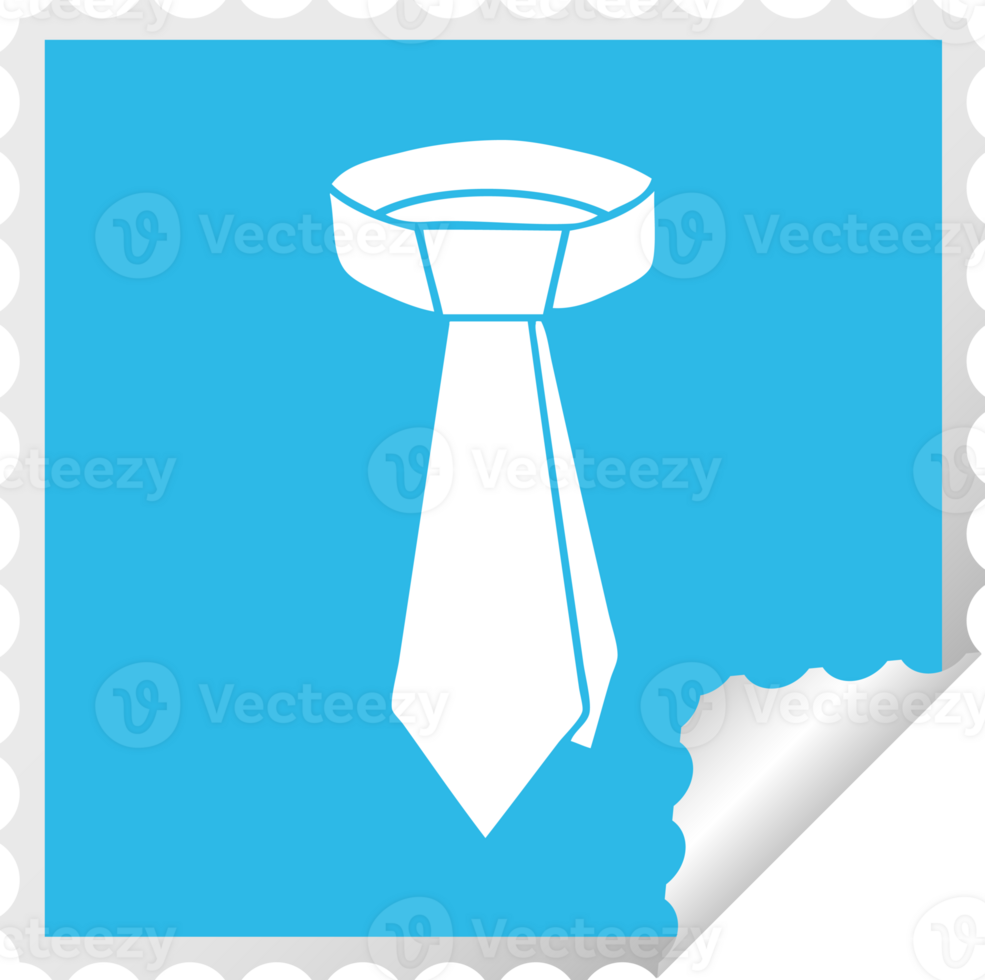 square peeling sticker quirky cartoon neck tie png
