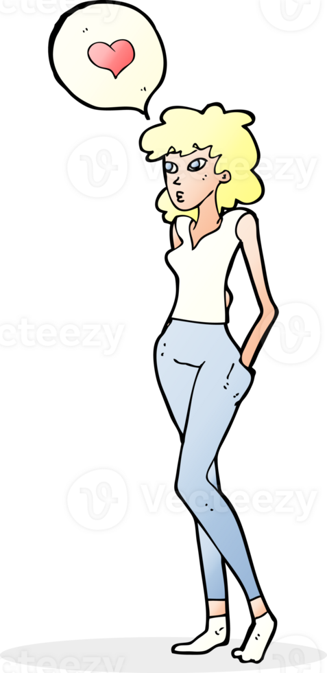 cartoon woman in love png
