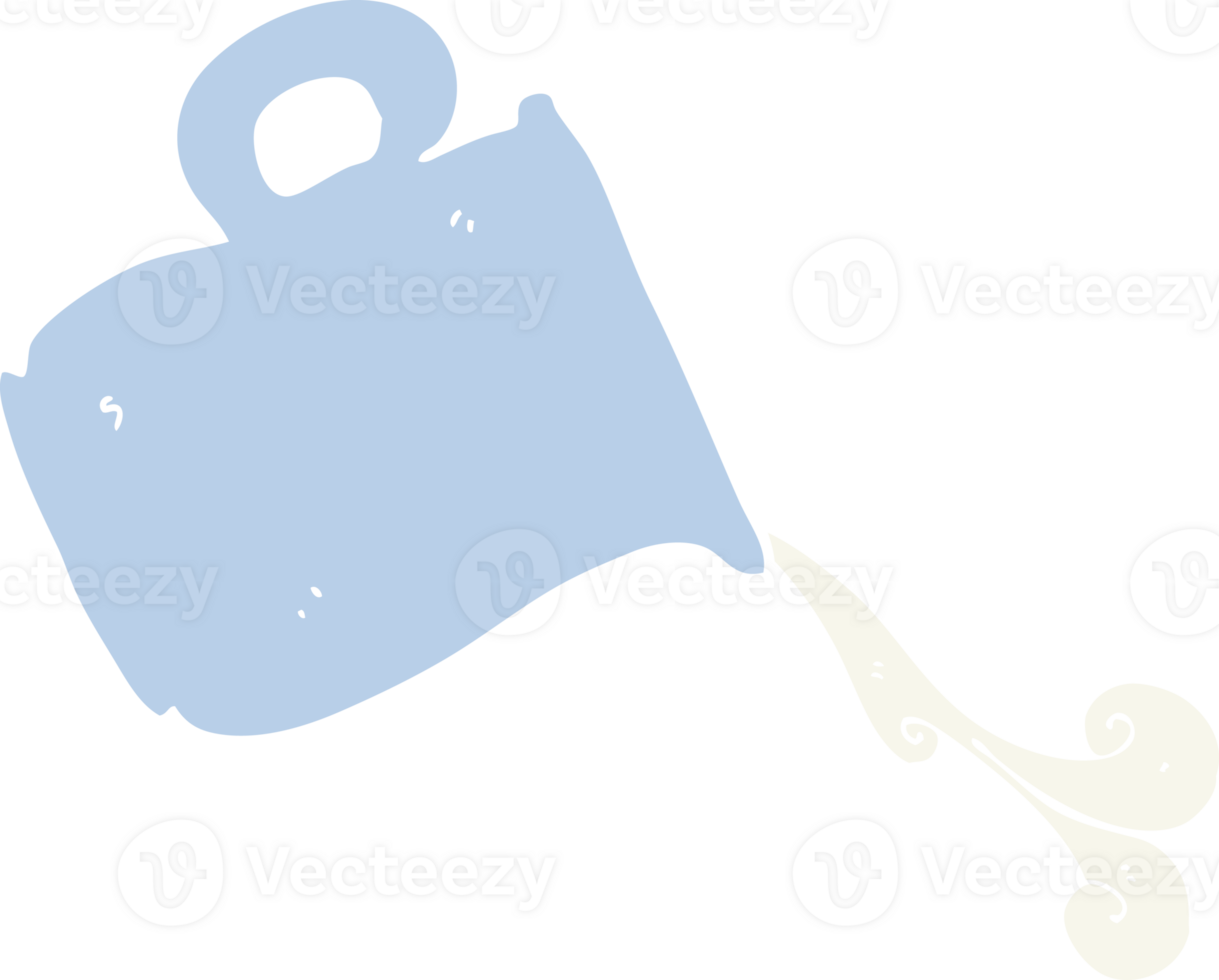 flat color illustration of pouring milk jug png