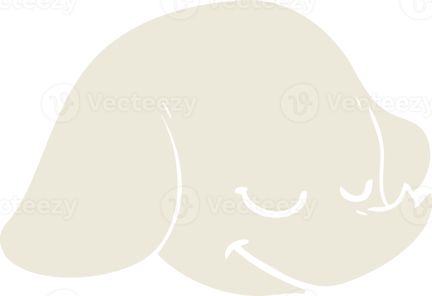 flat color style cartoon elephant face png