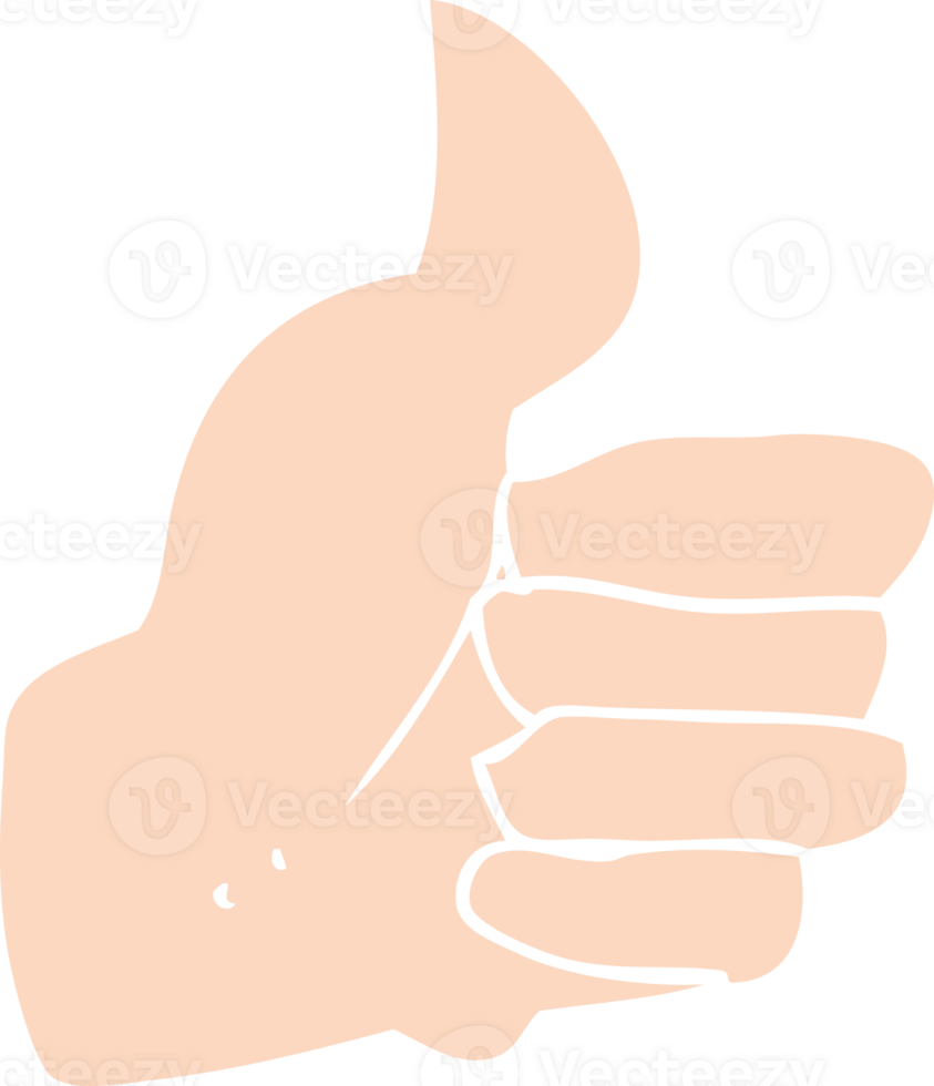 flat color illustration of thumbs up symbol png