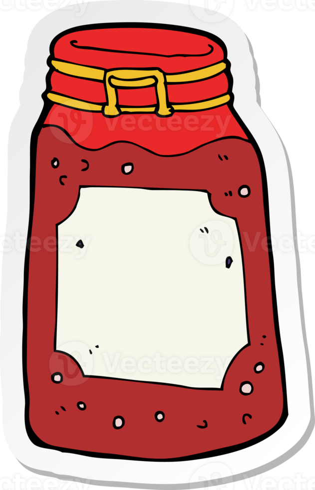 sticker of a cartoon jar of jam png