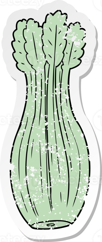 distressed sticker of a cartoon vegetable png