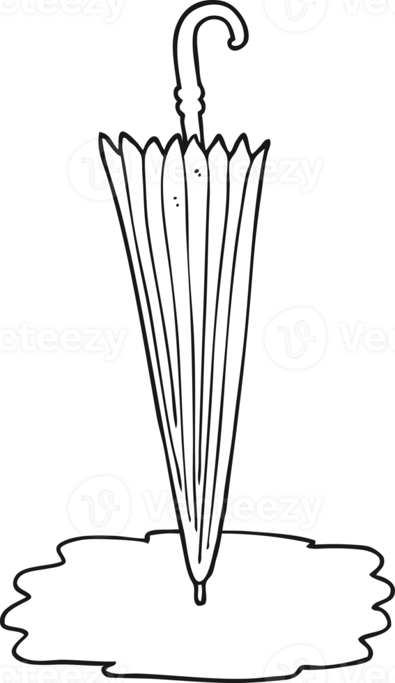 drawn black and white cartoon umbrella png