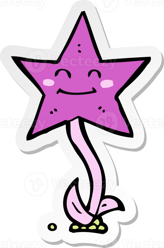 sticker of a cartoon star flower png