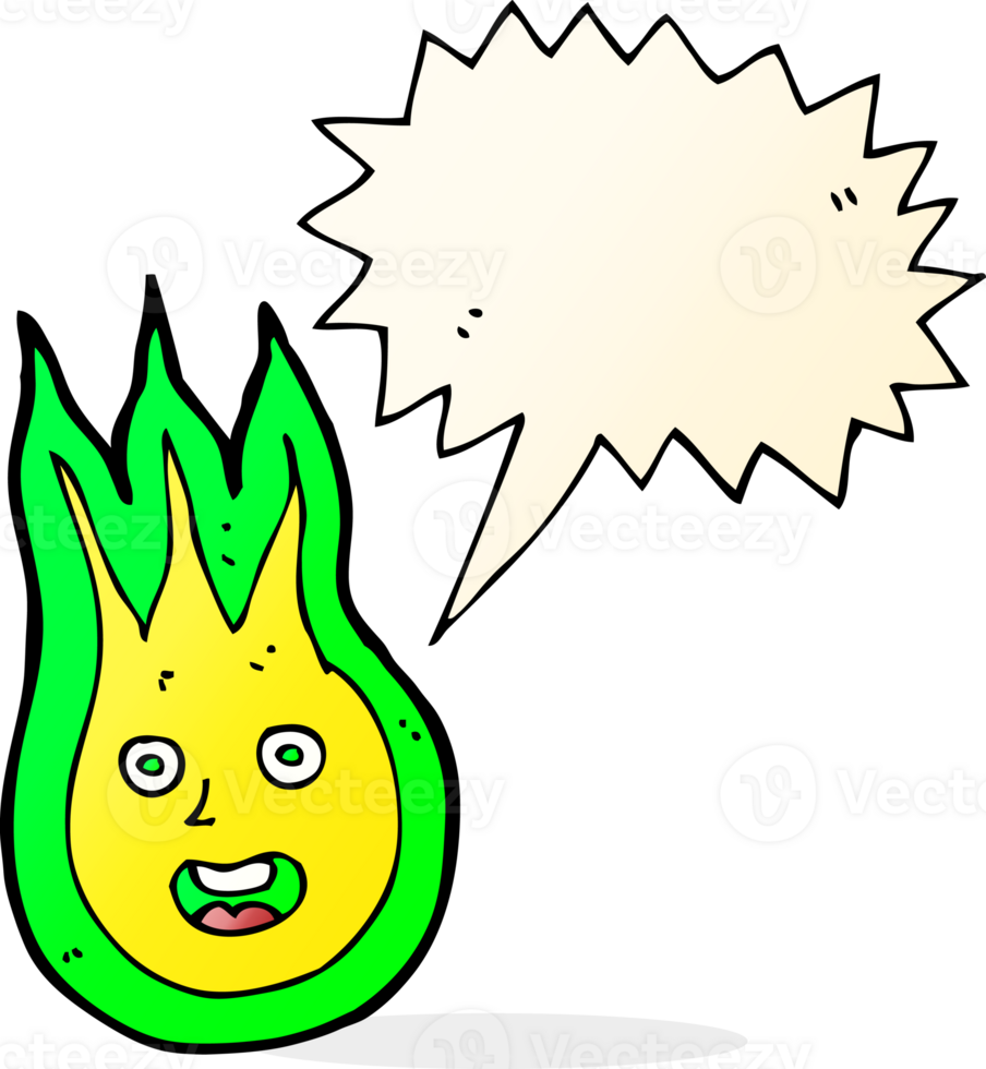 cartoon friendly fireball with speech bubble png