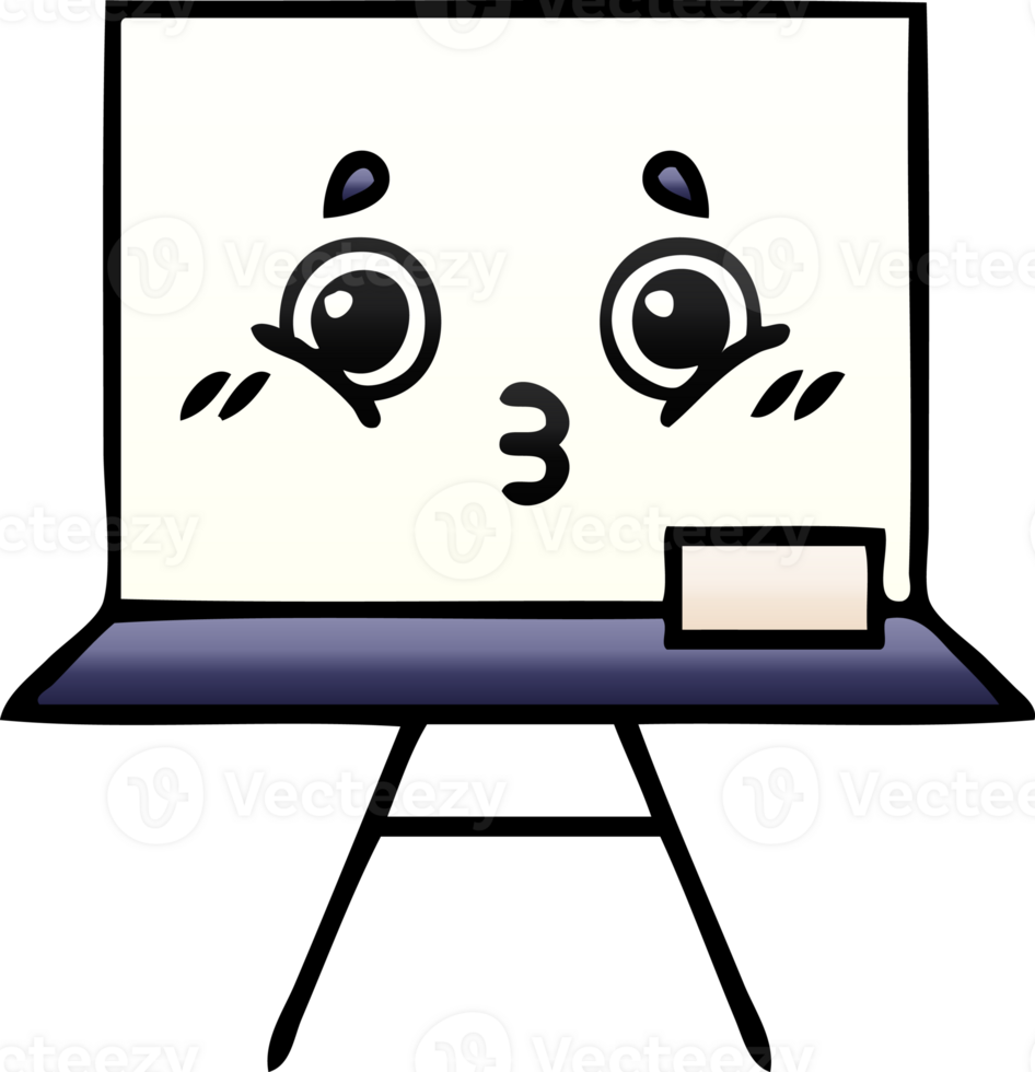 gradient shaded cartoon of a white board png