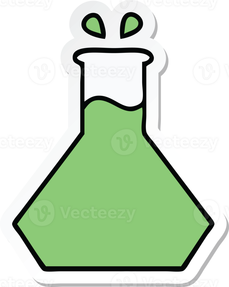 sticker of a cute cartoon science experiment png