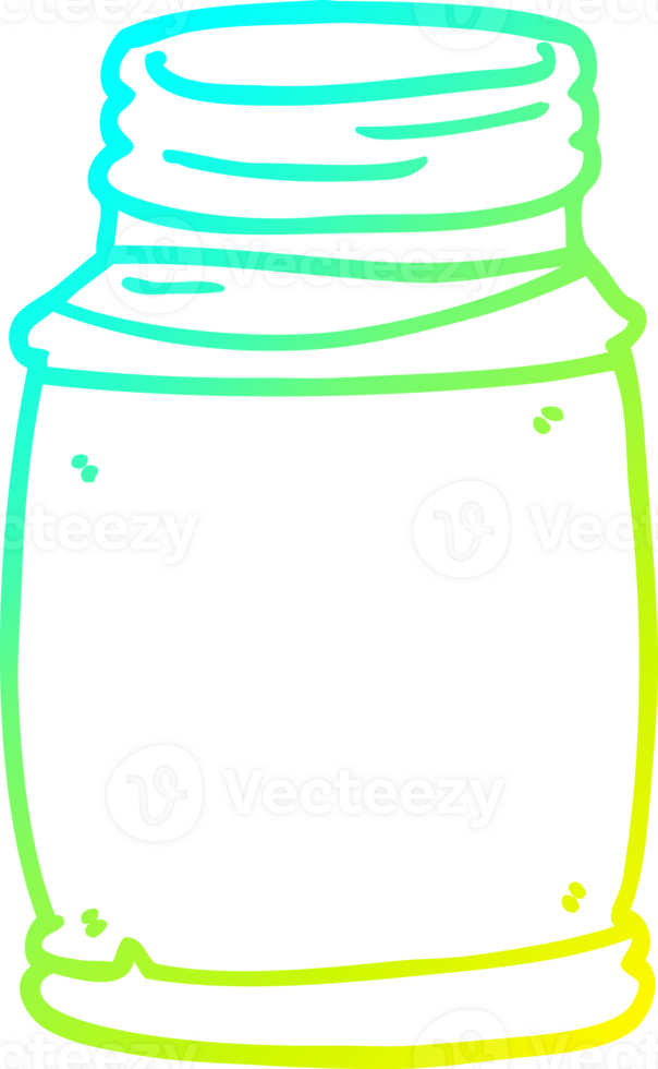 cold gradient line drawing of a cartoon storage jar png