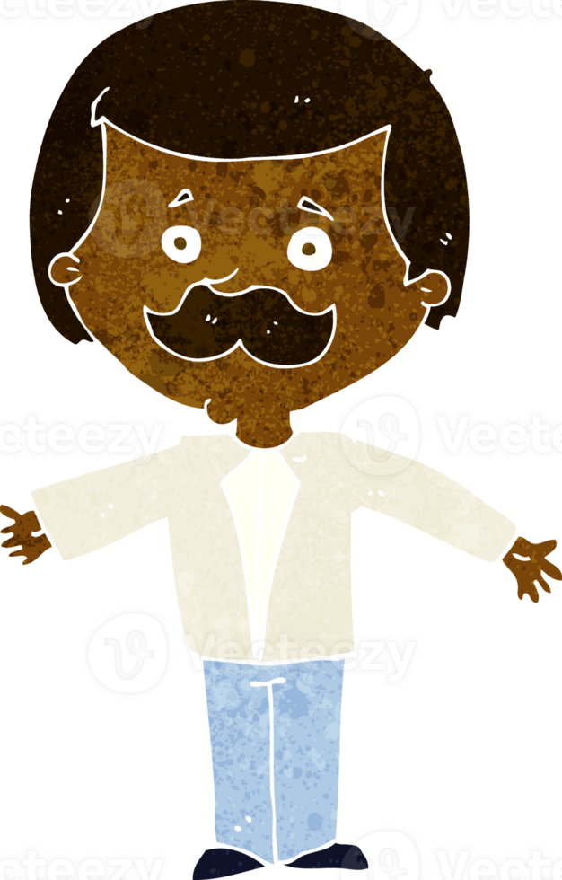cartoon mustache man with open arms png