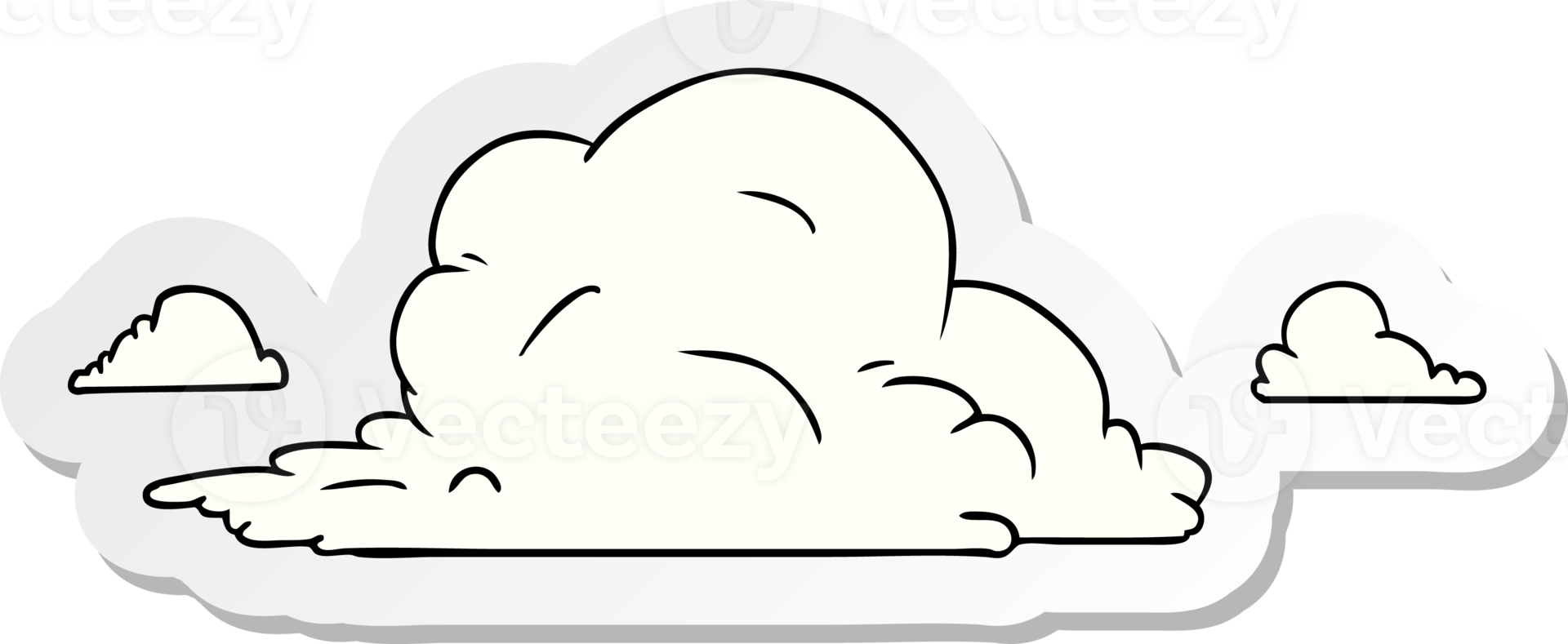 mão desenhado adesivo desenho animado rabisco do branco ampla nuvens png