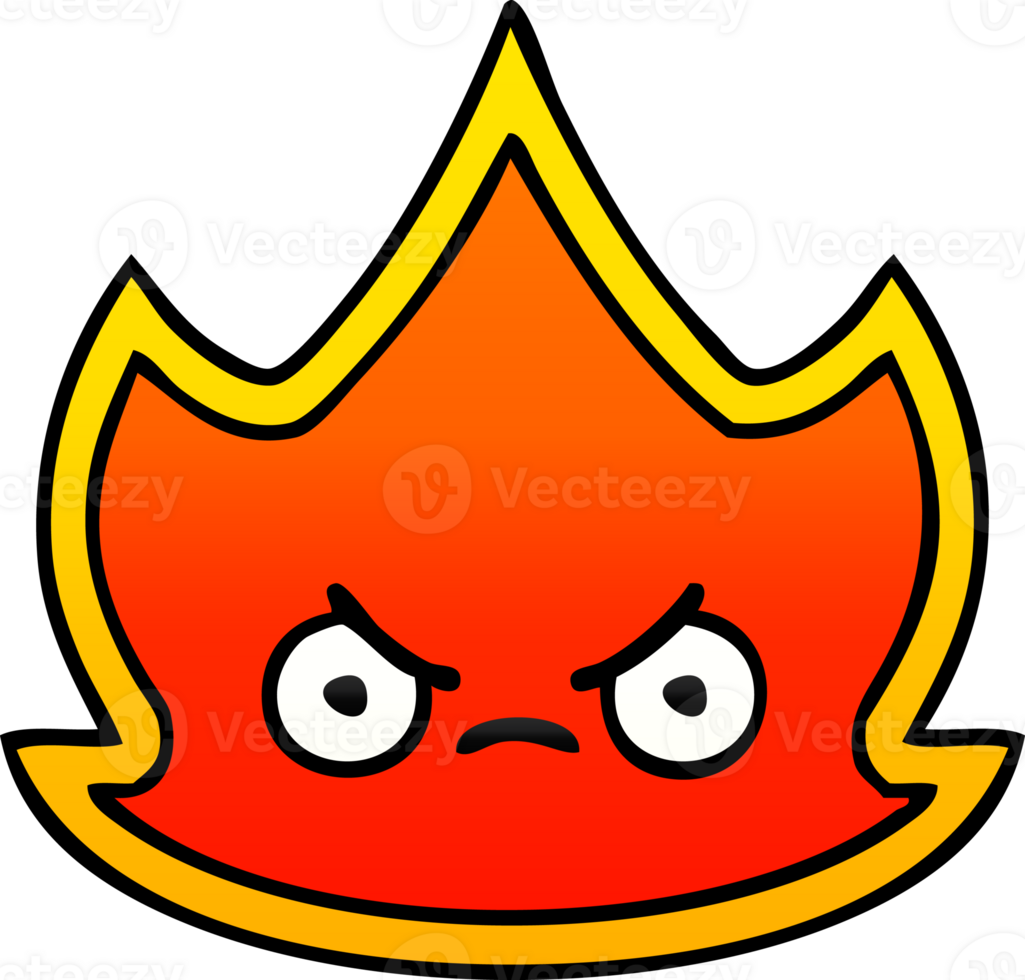 gradient shaded cartoon of a fire png