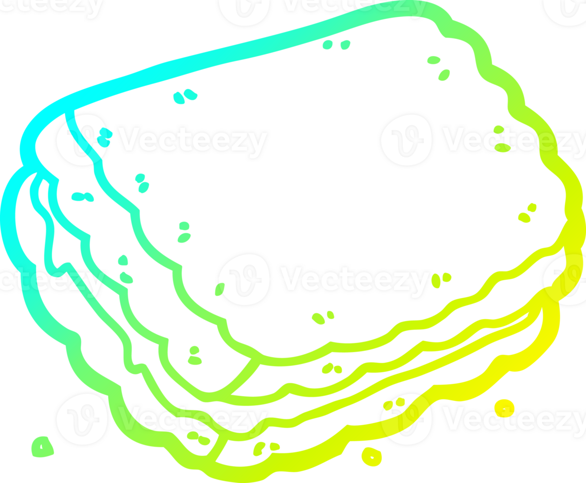 cold gradient line drawing of a cartoon biscuit png