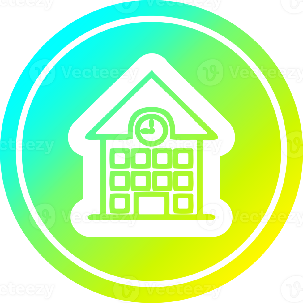 school house circular icon with cool gradient finish png