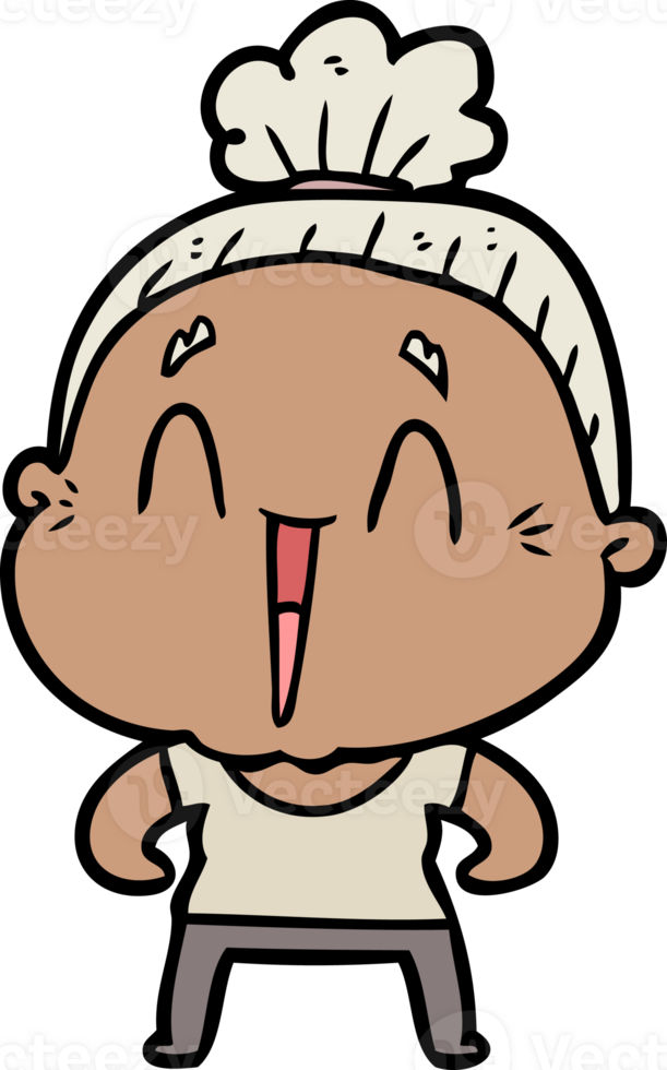 cartoon happy old lady png