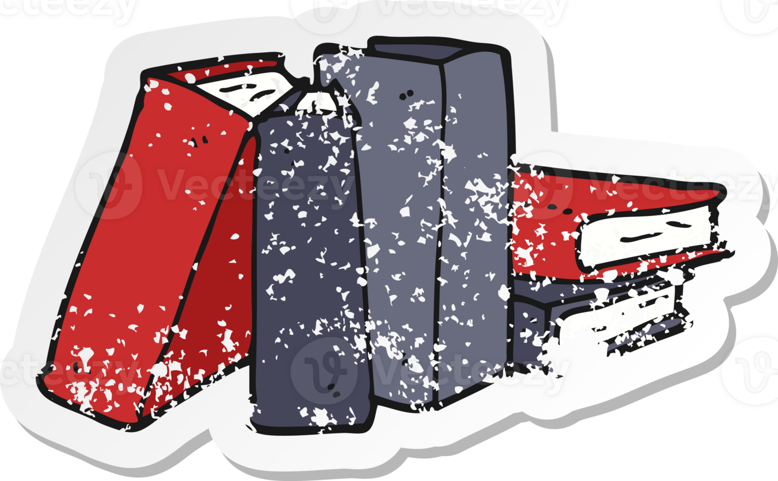 distressed sticker of a cartoon books png