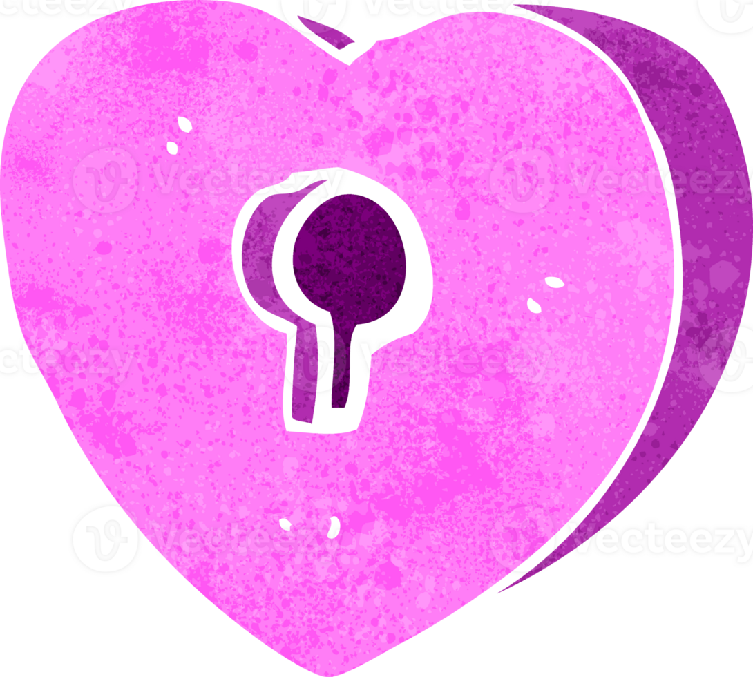 cartoon heart with keyhole png
