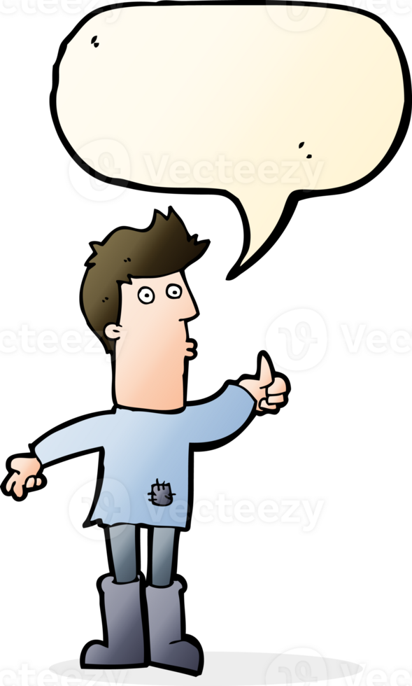cartoon poor man with speech bubble png