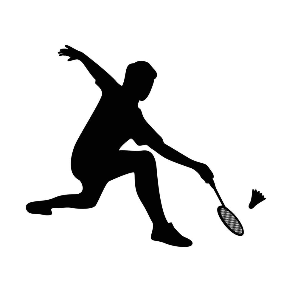 Badminton player silhouette design. sport sign and symbol. vector