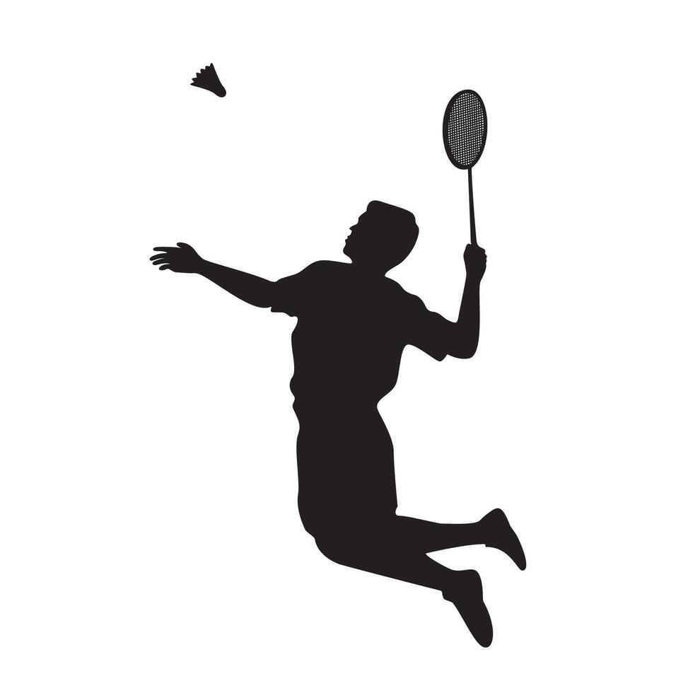 bádminton jugador silueta diseño. deporte firmar y símbolo. vector