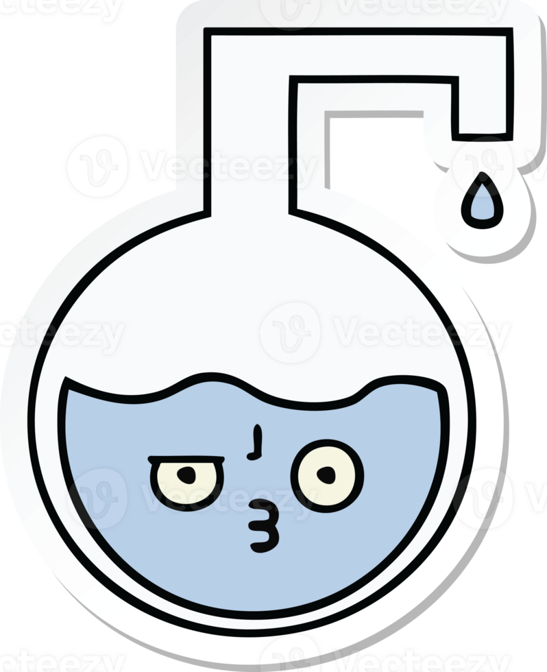 sticker of a cute cartoon science experiment png