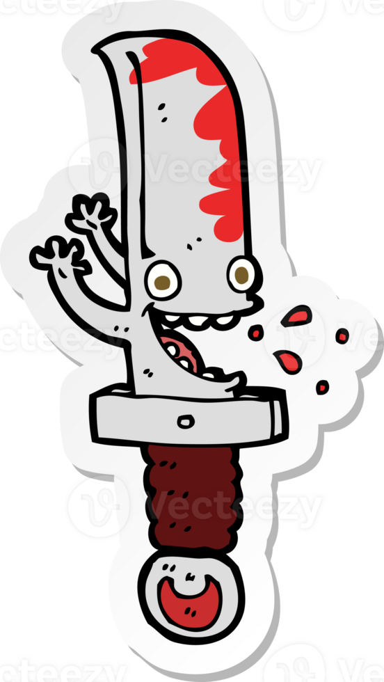 sticker of a crazy knife cartoon character png