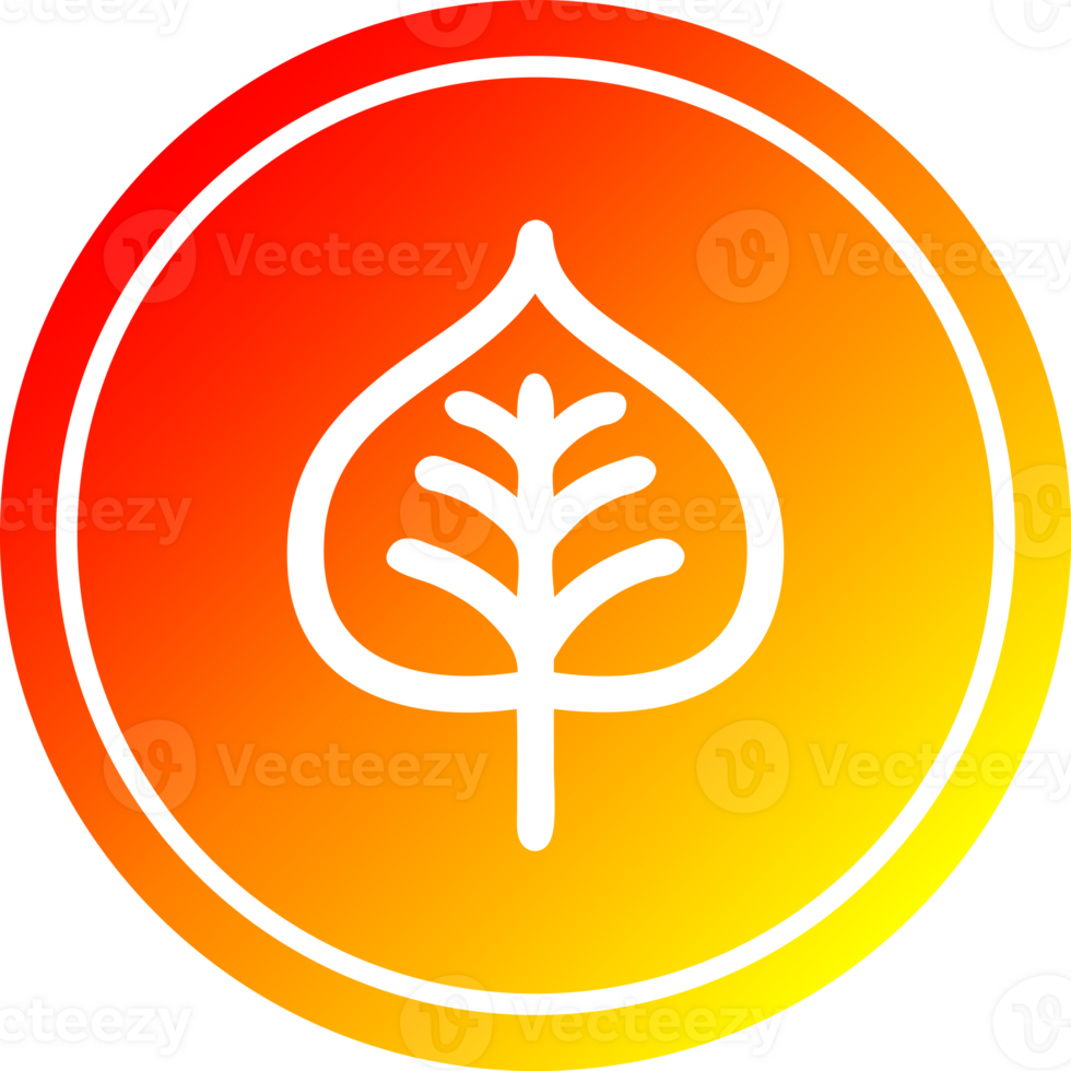 natural leaf circular icon with warm gradient finish png