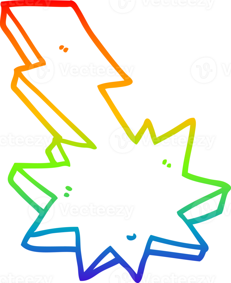 arco iris degradado línea dibujo de un dibujos animados relámpago Huelga png