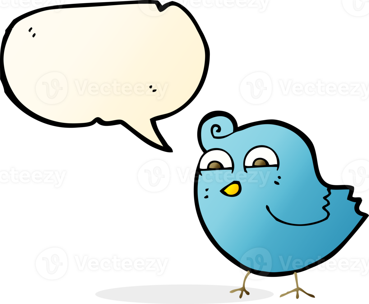 cartoon funny bird with speech bubble png