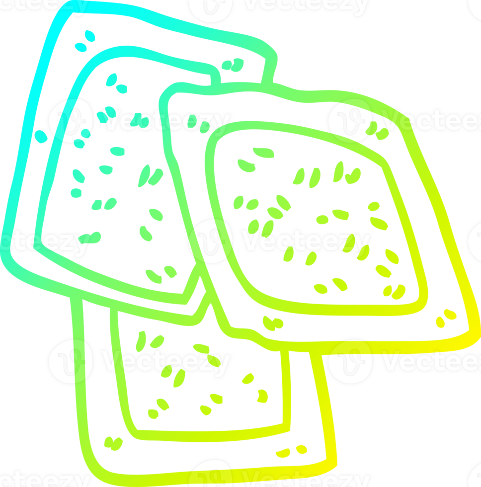 cold gradient line drawing of a cartoon green tea png