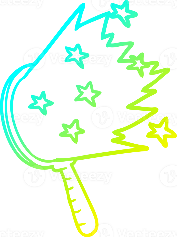 cold gradient line drawing of a cartoon magic mirror png