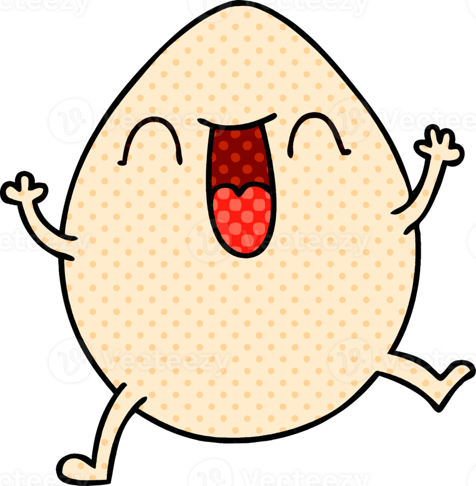 comic book style quirky cartoon egg png