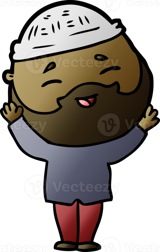 cartoon happy bearded man png