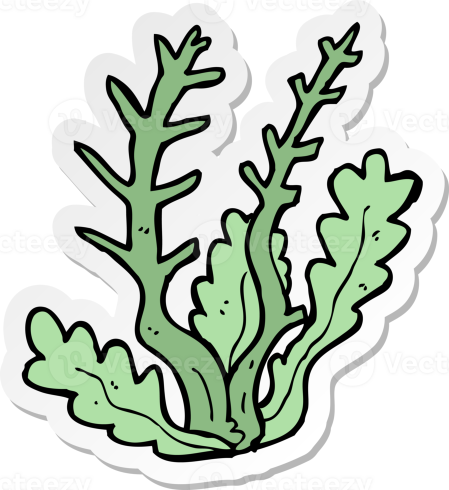 sticker of a cartoon seaweed png