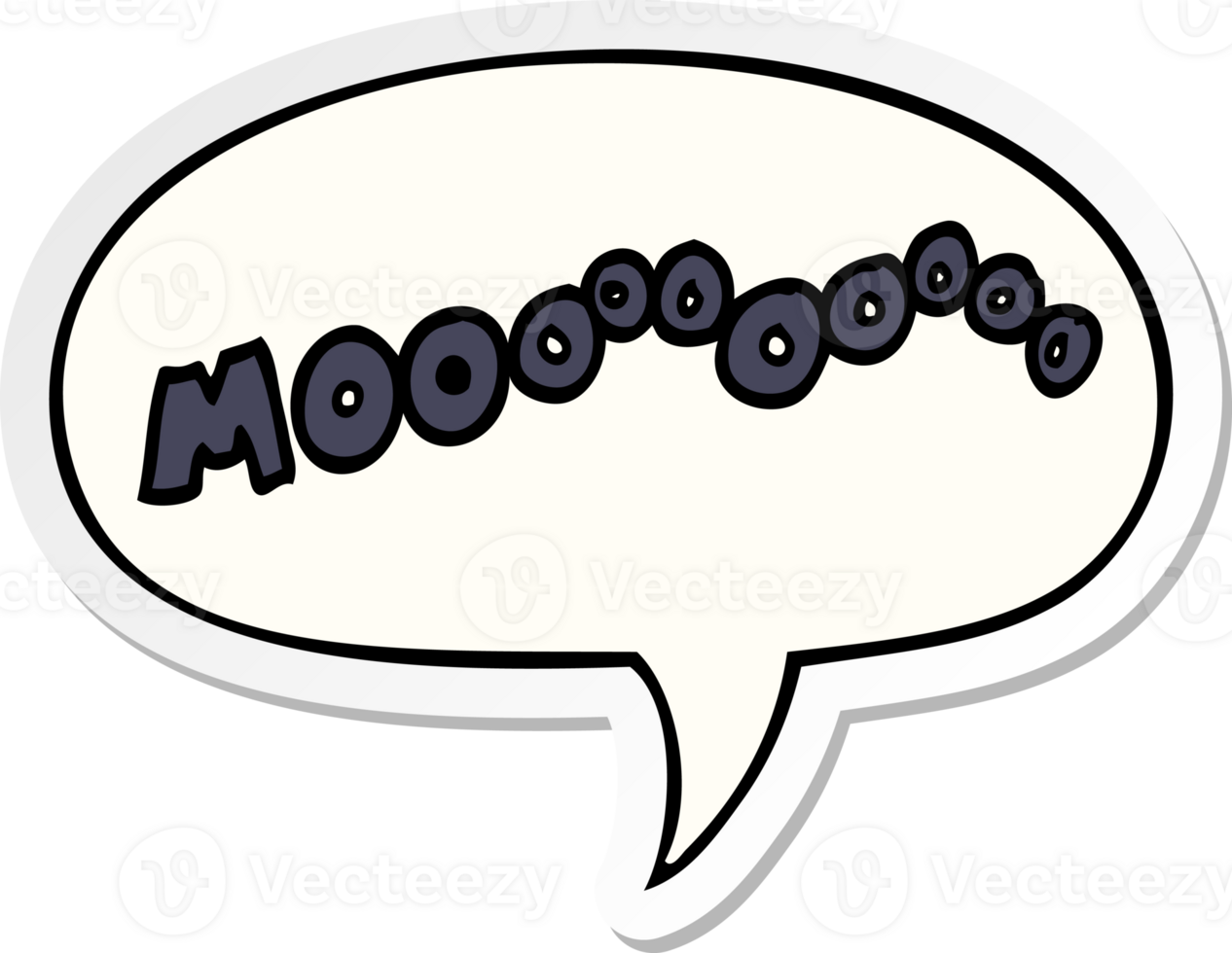 cartoon moo noise with speech bubble sticker png