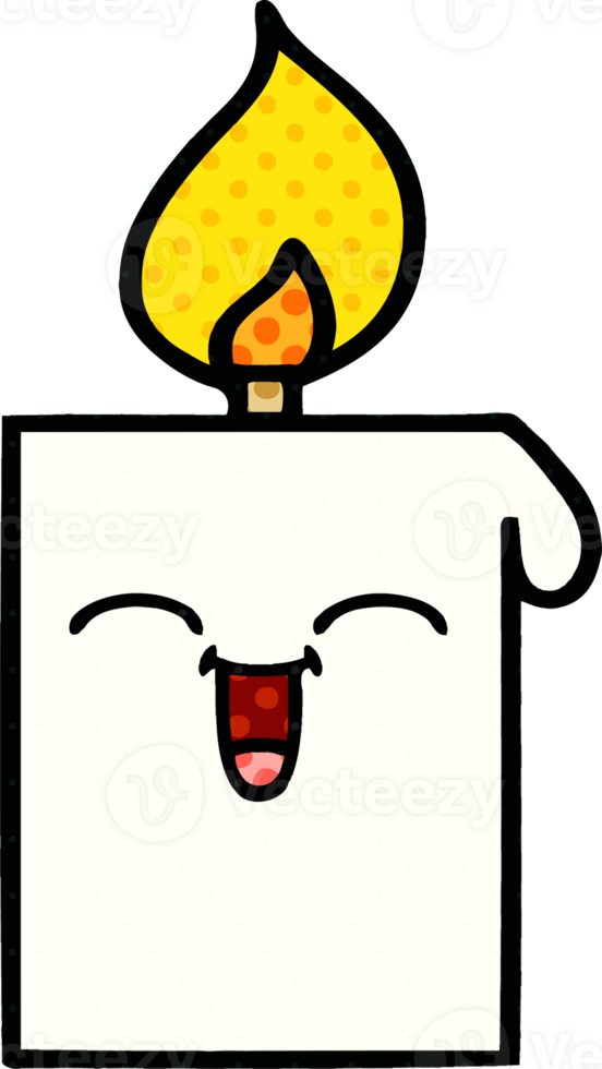 comic book style cartoon of a lit candle png