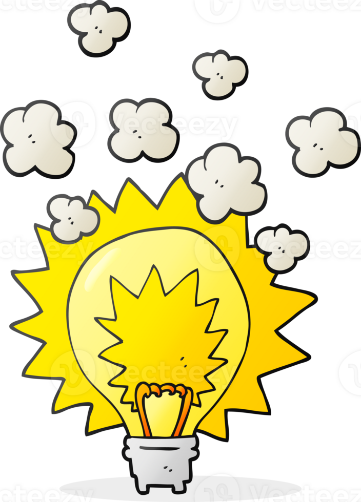 drawn cartoon light bulb shining png