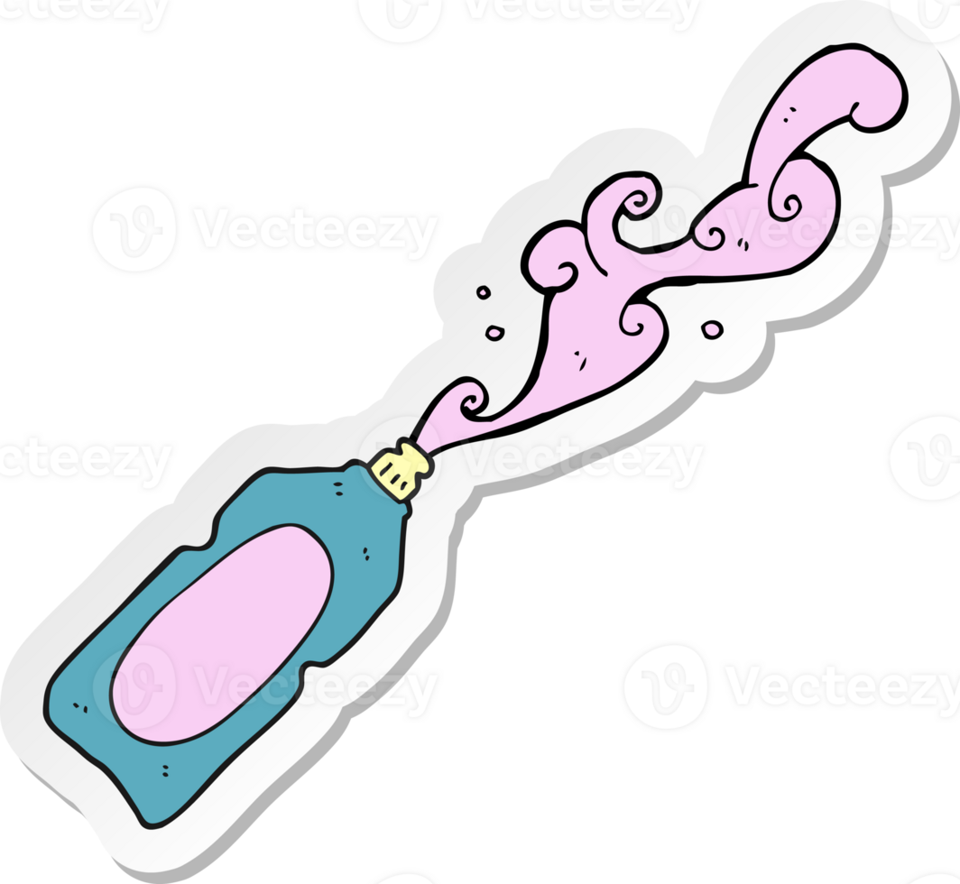 sticker of a cartoon cleaning product squirting png