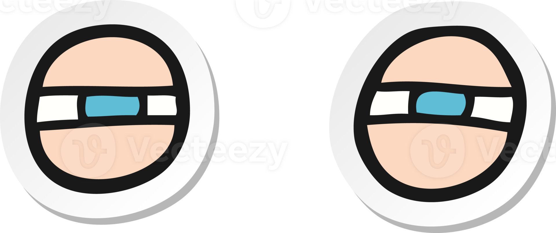 sticker of a cartoon scowling eyes png