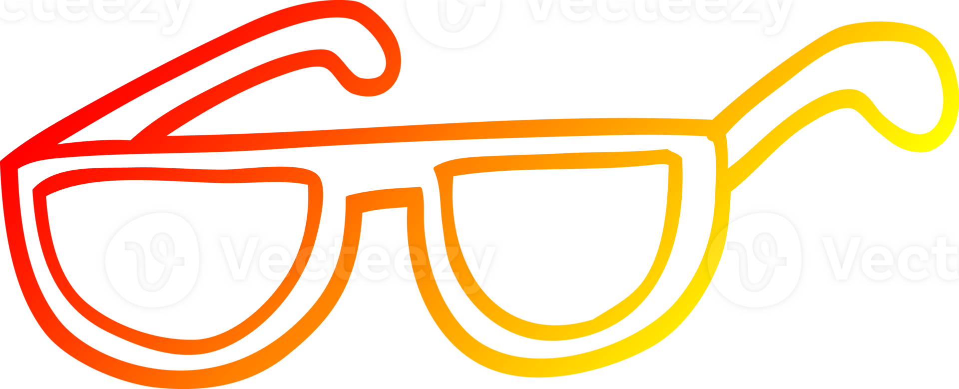 warm gradient line drawing of a cartoon sunglasses png
