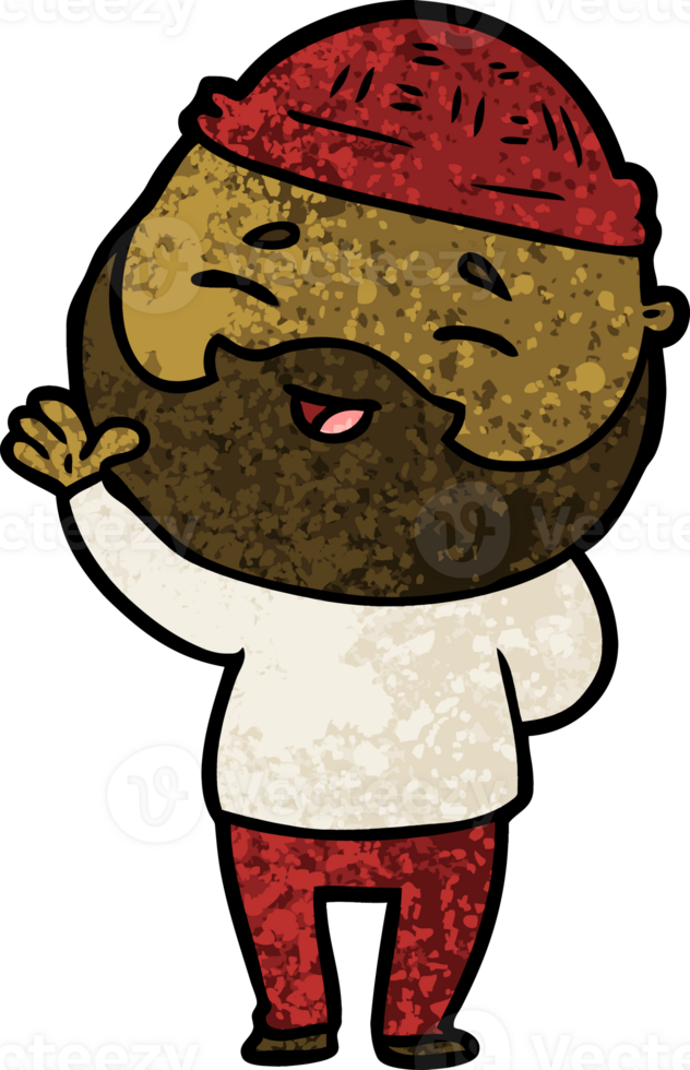 cartoon happy bearded man png