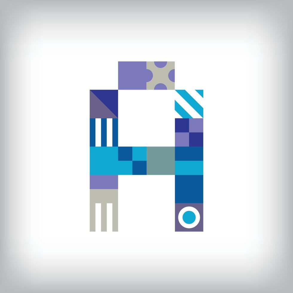 Creative letter A logo design with geometric shapes. Creative educational colorful graphics. vector