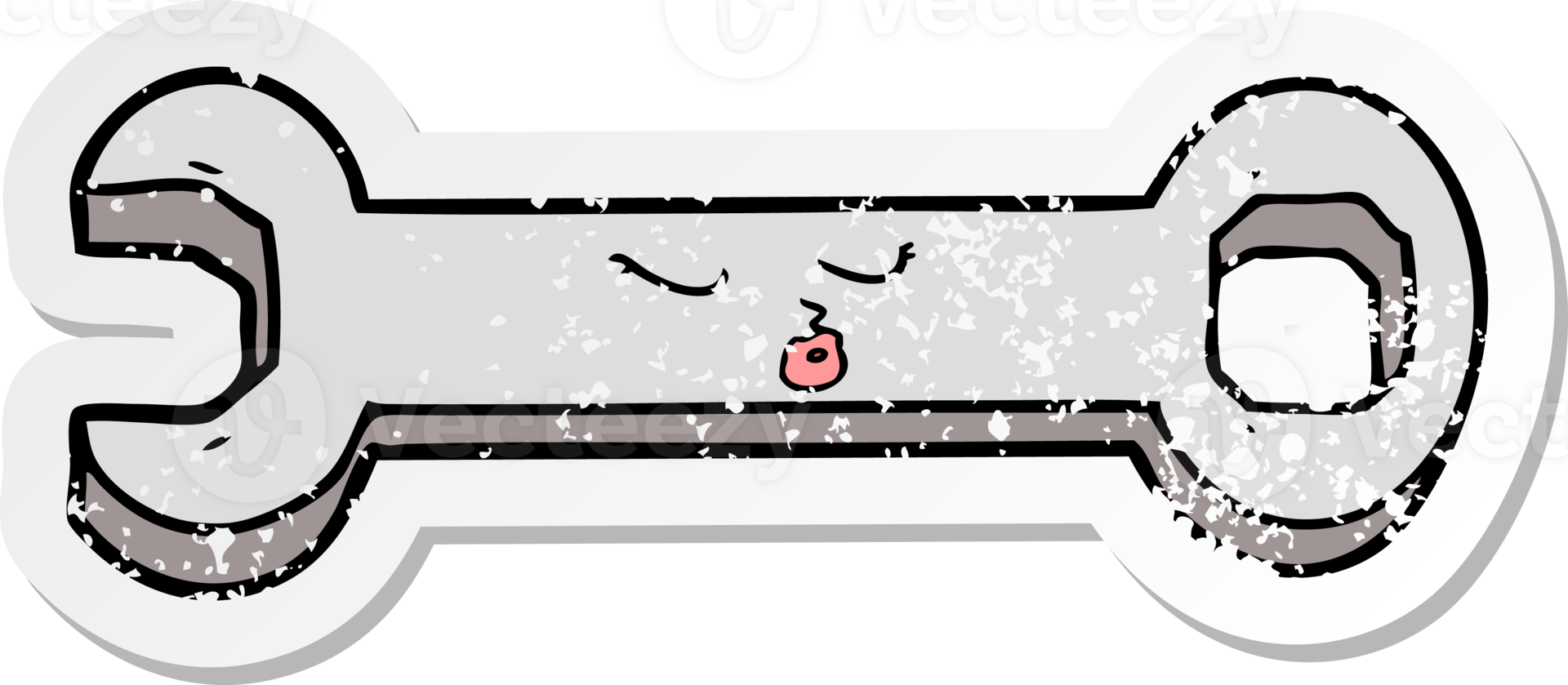 autocollant en détresse d'une clé de dessin animé png